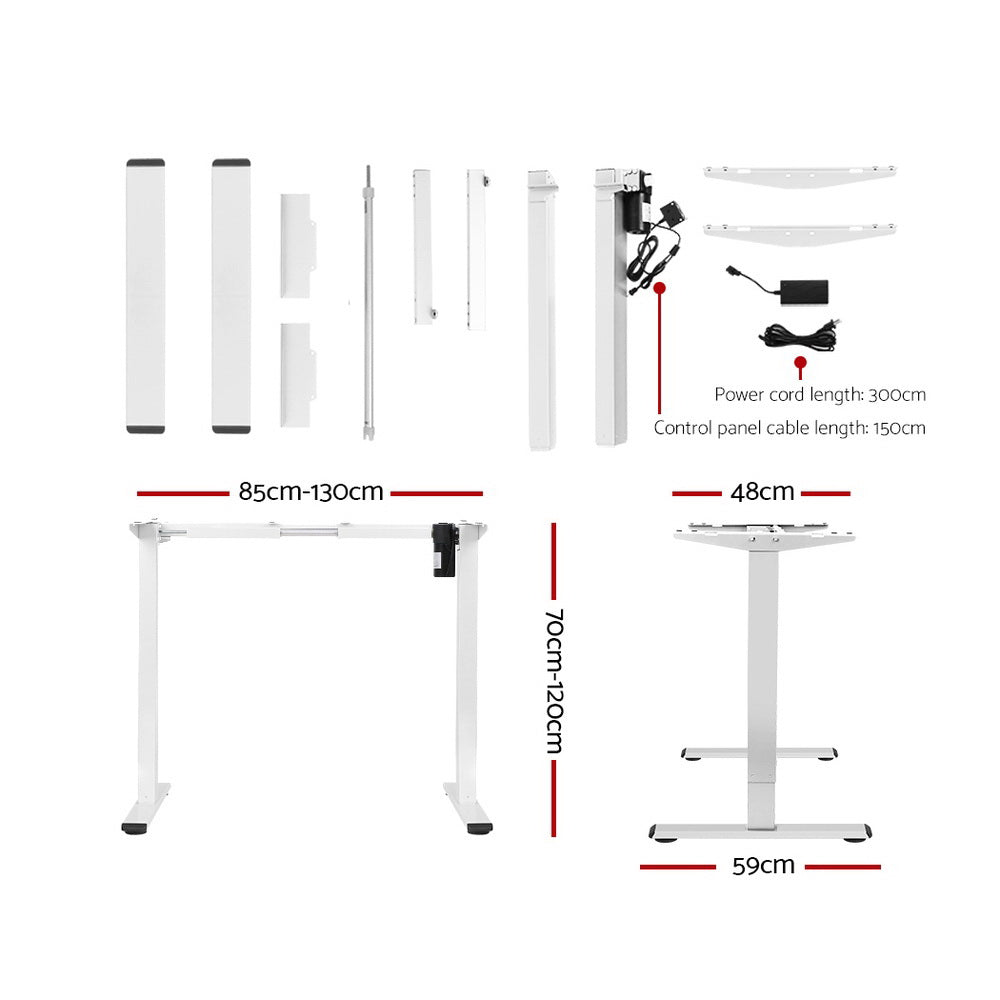 Artiss Standing Desk Sit Stand Motorised Height Adjustable Frame Only White-1