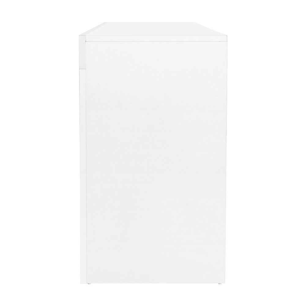 Artiss TV Cabinet Entertainment Unit Stand RGB LED Gloss Furniture 160cm White-3