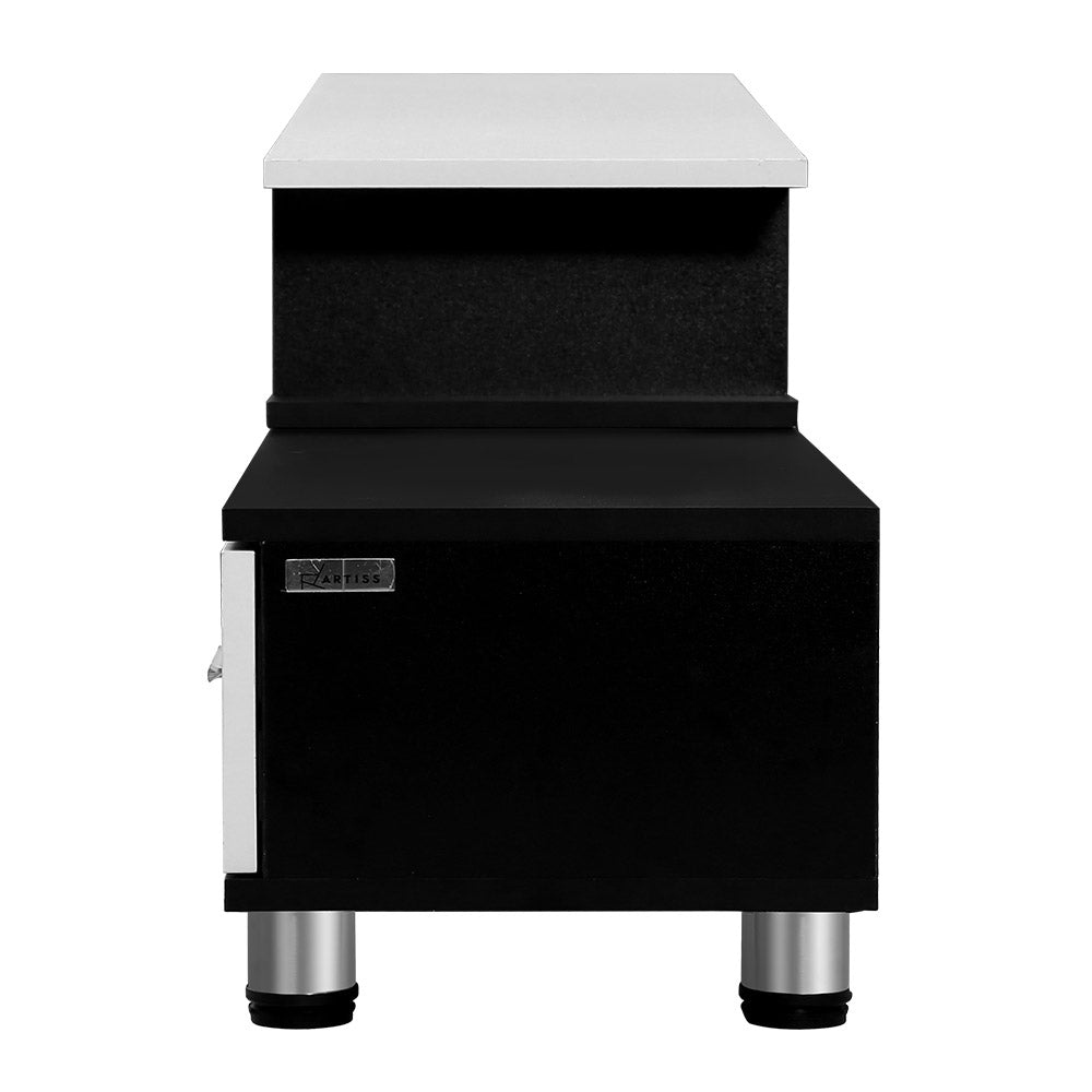 Artiss TV Cabinet Entertainment Unit Stand Wooden 160CM To 220CM Storage Drawers Black White-3