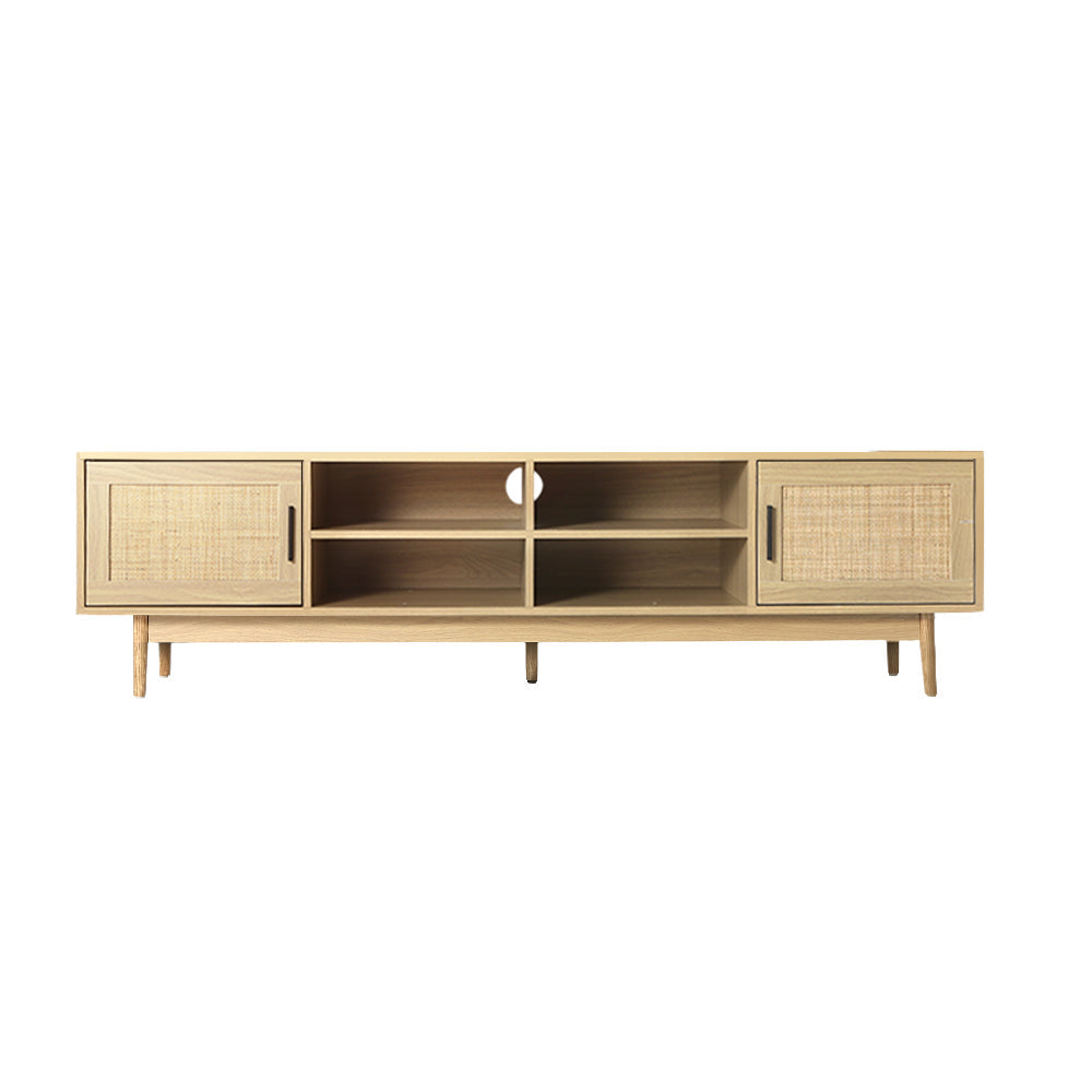 Artiss TV Cabinet Entertainment Unit Storage Cabinets Rattan Wooden 180CM-2