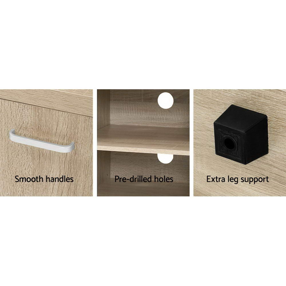 Artiss TV Cabinet Entertainment Unit TV Stand Display Shelf Storage Cabinet Wooden-6