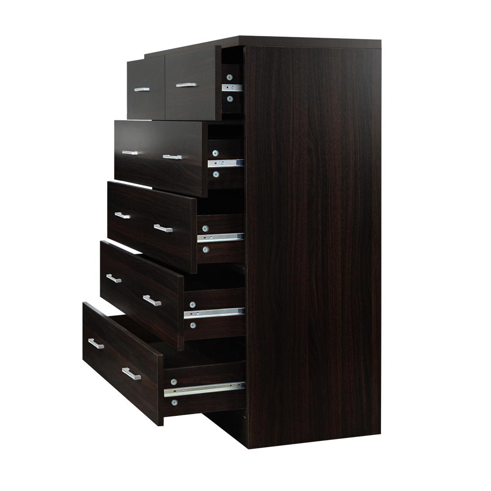 Artiss Tallboy 6 Drawers Storage Cabinet - Walnut-3