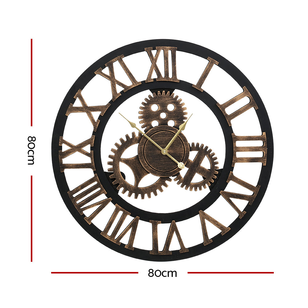 Artiss Wall Clock 80CM Large Modern Vintage Retro Luxury Art Metal Home Decor-1
