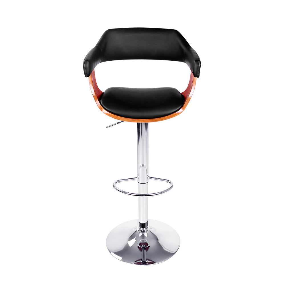 Artiss Wooden Bar Stool - Black and Wood-2