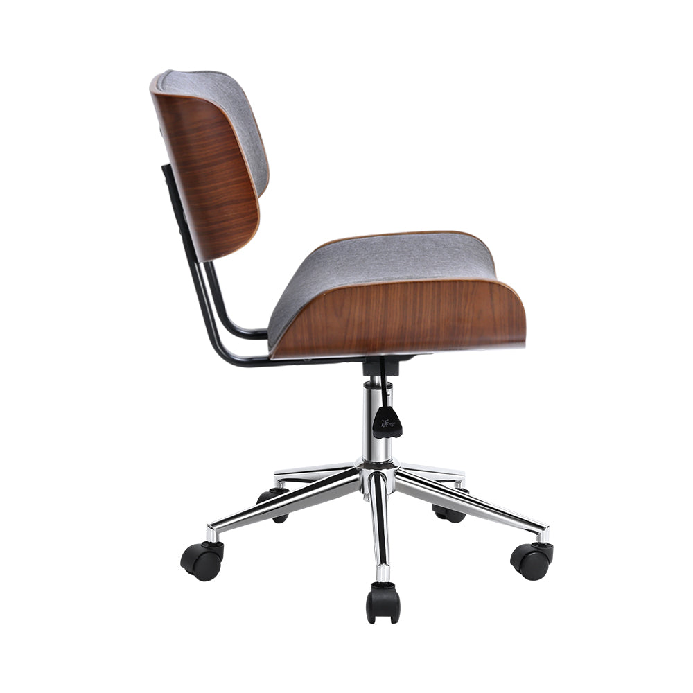 Artiss Wooden Fabric Office Chair Grey-3