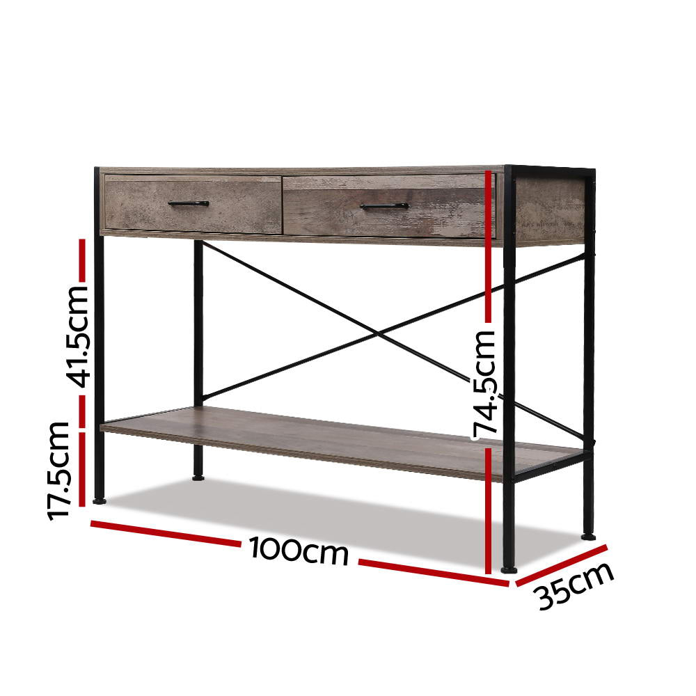 Artiss Wooden Hallway Console Table - Wood-1