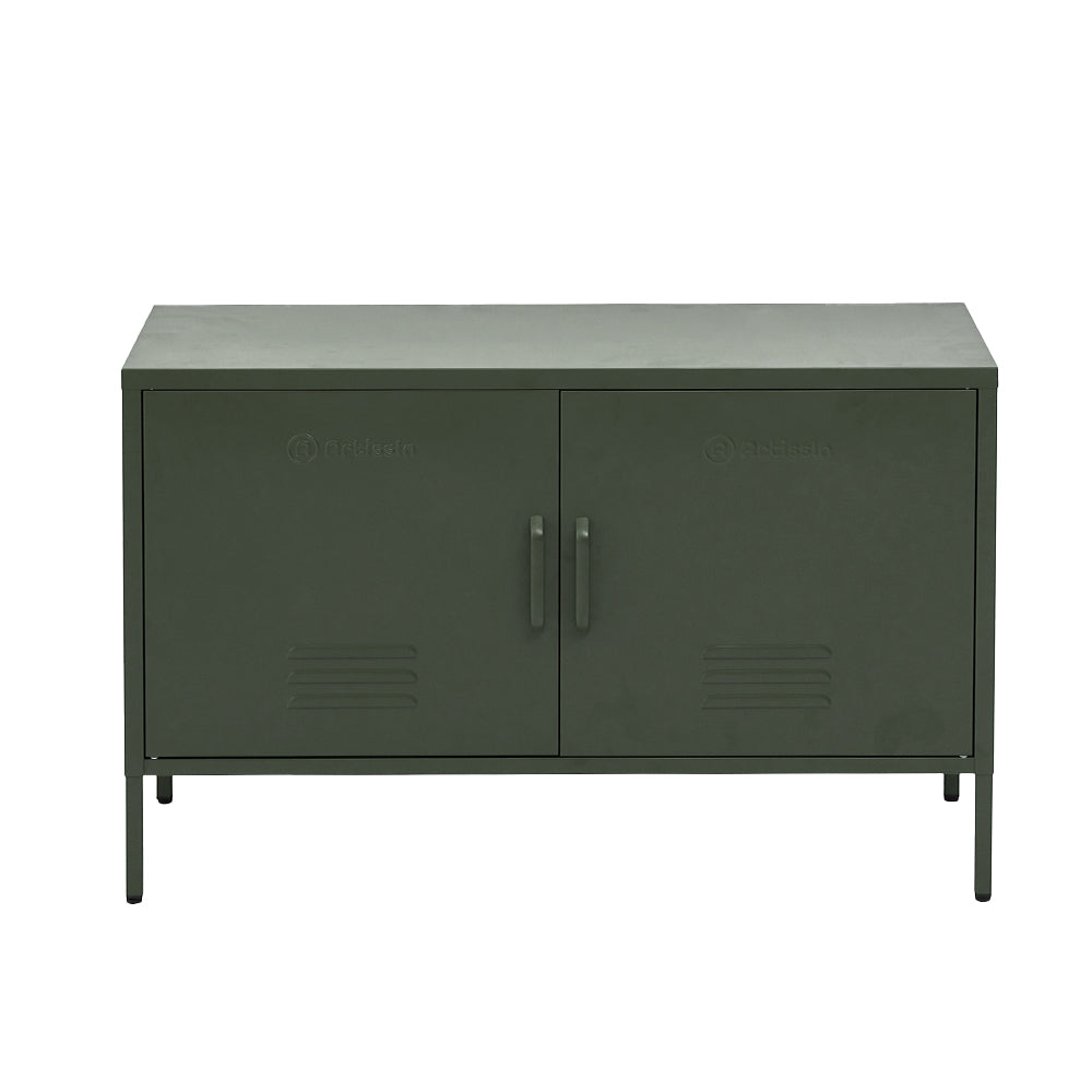 ArtissIn Base Metal Locker Storage Shelf Organizer Cabinet Buffet Sideboard Green-0