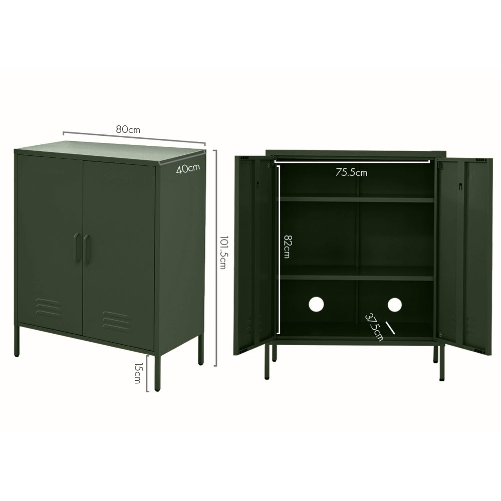 ArtissIn Buffet Sideboard Locker Metal Storage Cabinet - SWEETHEART Green-1