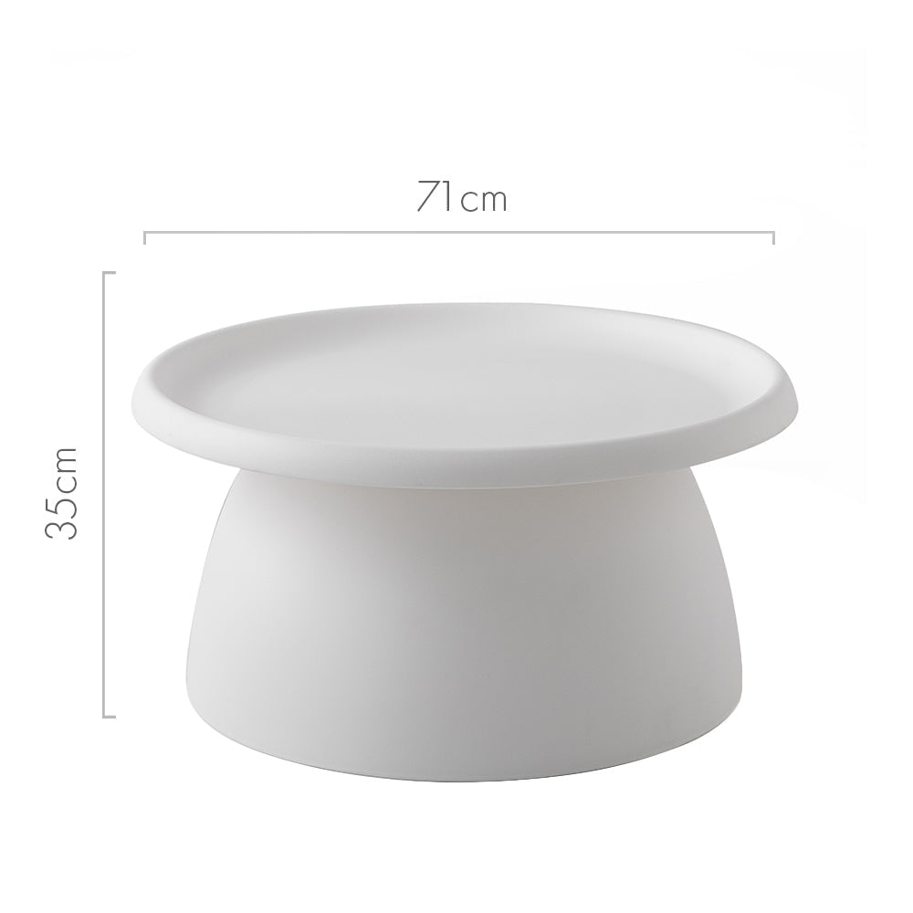 ArtissIn Coffee Table Mushroom Nordic Round Large Side Table 70CM White-1