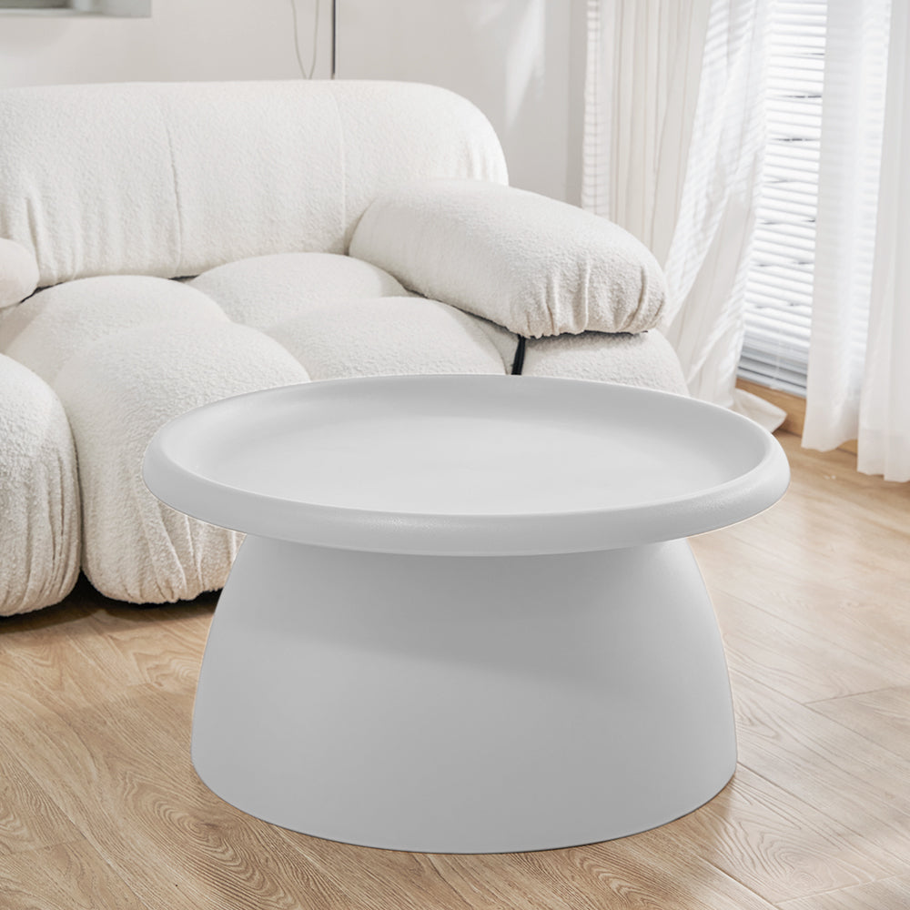 ArtissIn Coffee Table Mushroom Nordic Round Large Side Table 70CM White-6