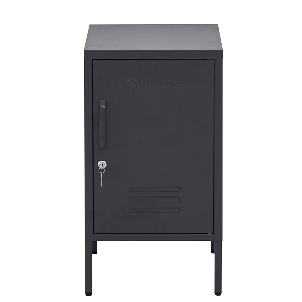 ArtissIn Metal Locker Storage Shelf Filing Cabinet Cupboard Bedside Table Black-0