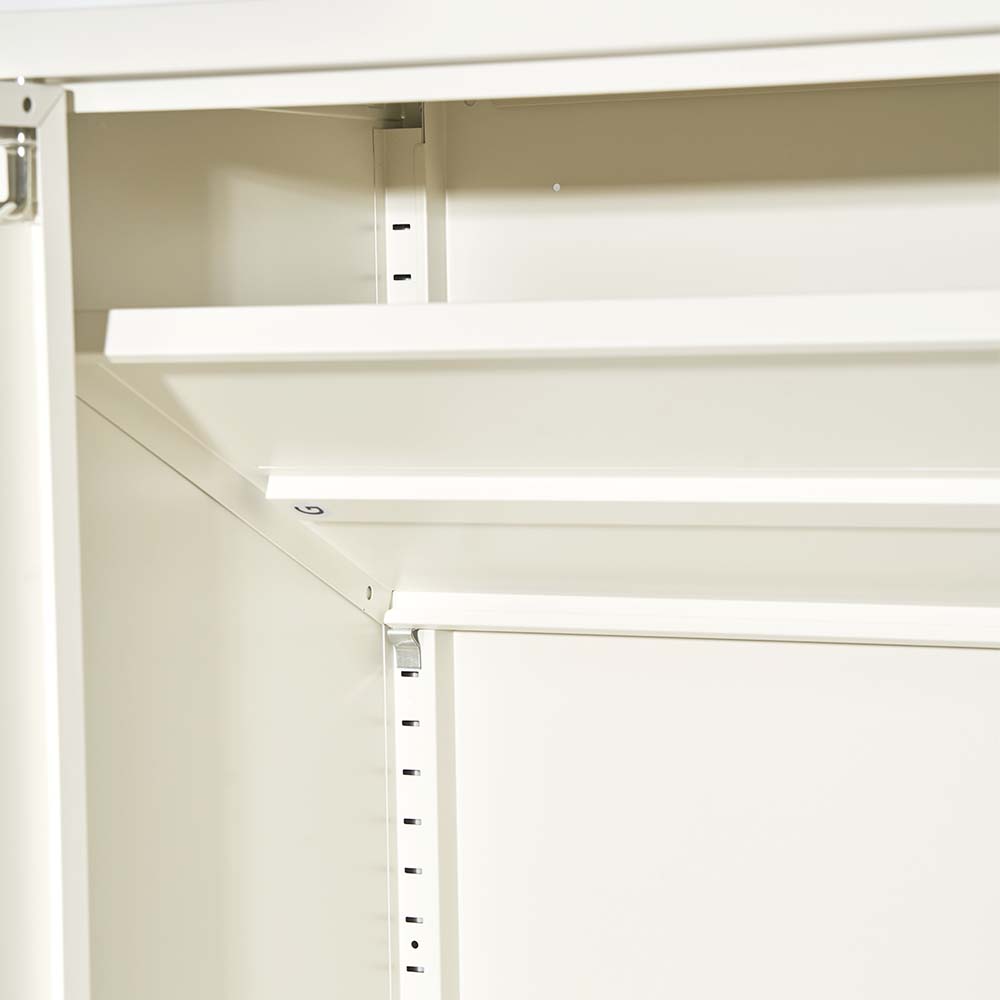 ArtissIn Sweetheart Metal Locker Storage Shelf Shoe Cabinet Buffet Sideboard White-3