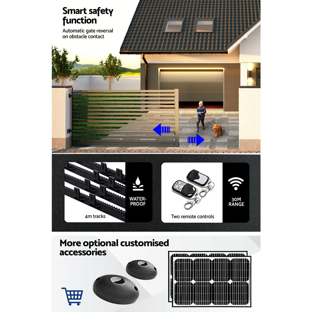 Auto Electric Sliding Gate Opener 1800KG 4M Rails-6