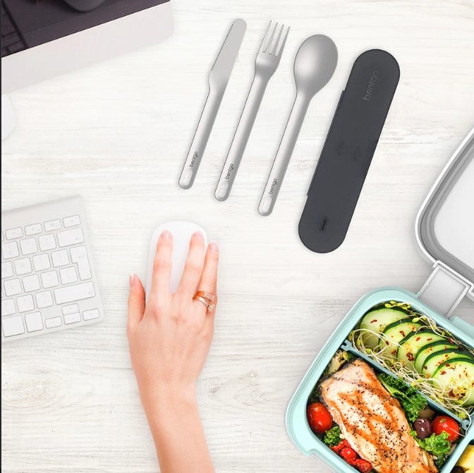 Bentgo Ss Utensil Set Cutlery Carbon-1