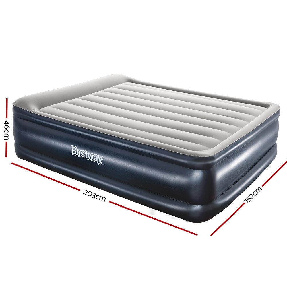 Bestway Queen Air Bed Inflatable Mattress Sleeping Mat Built-in Pump-1