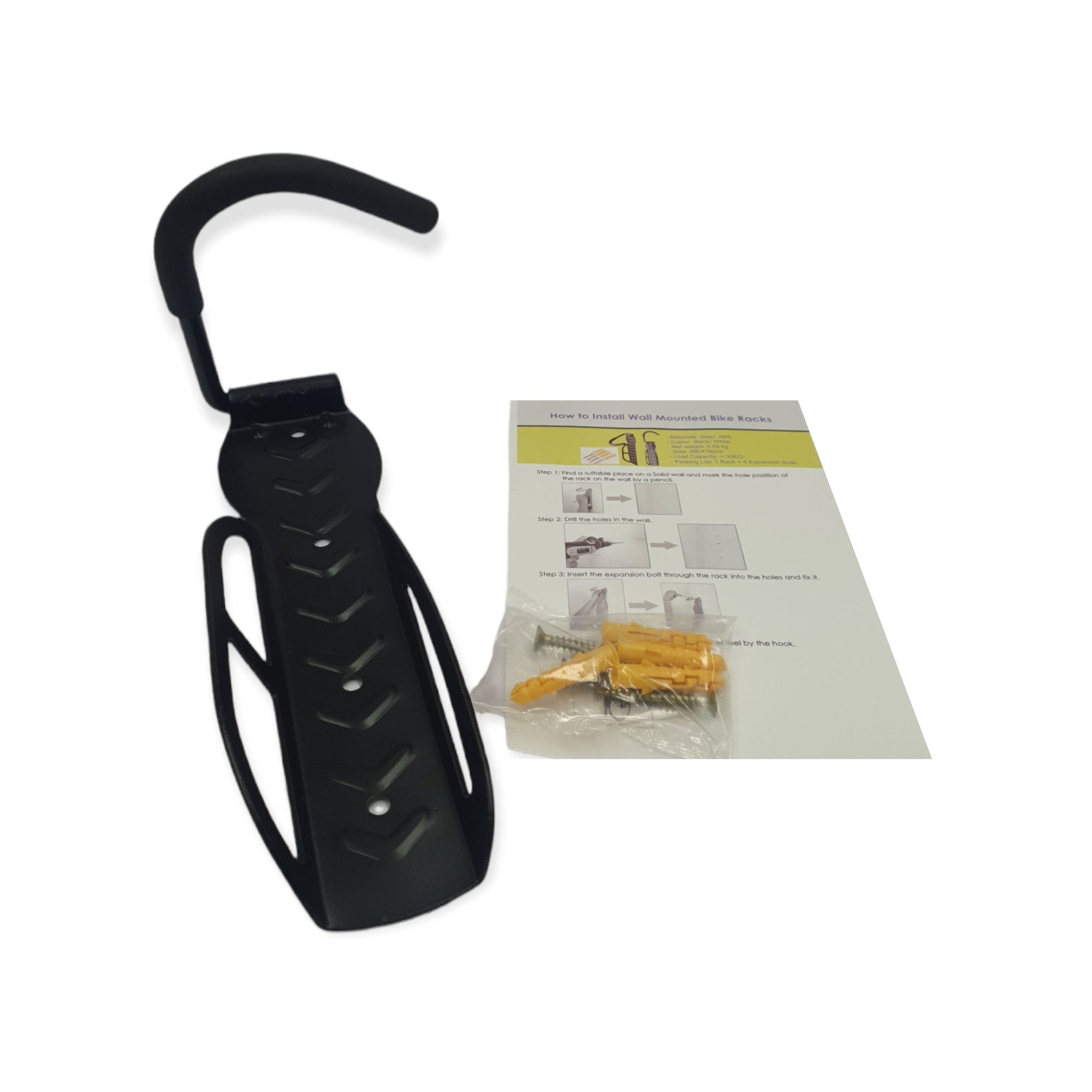 Bike Wall Hook - Steel Bicycle Holder Garage Mount-1