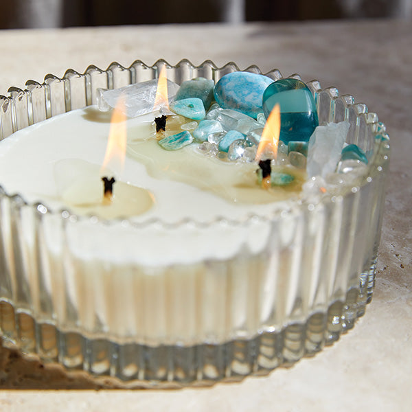 Blue Aura Crystal Candle - Extra Large-1