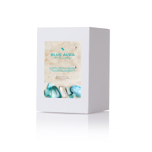 Blue Aura Crystal Candle - Medium-4