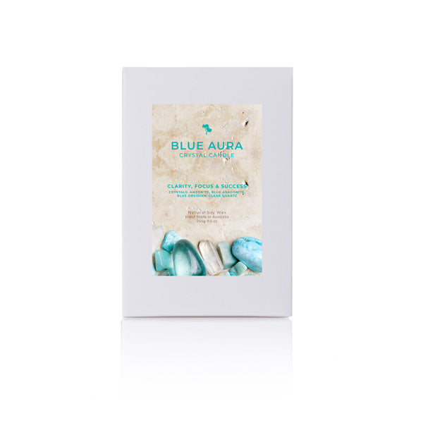 Blue Aura Crystal Candle - Medium-5