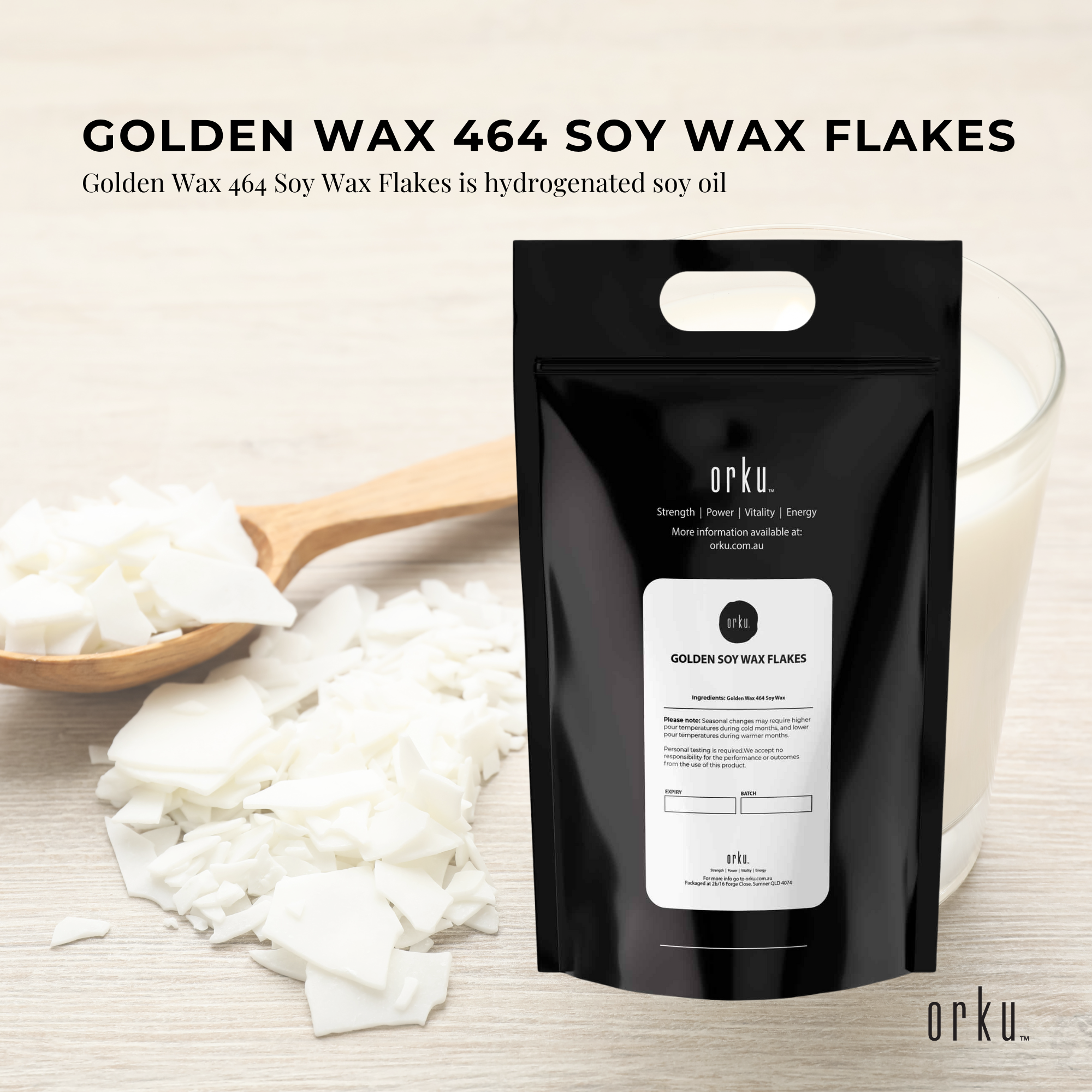Bulk 20Kg Golden 464 Soy Wax Flakes - 100% Pure Natural DIY Candle Melts Chips-2
