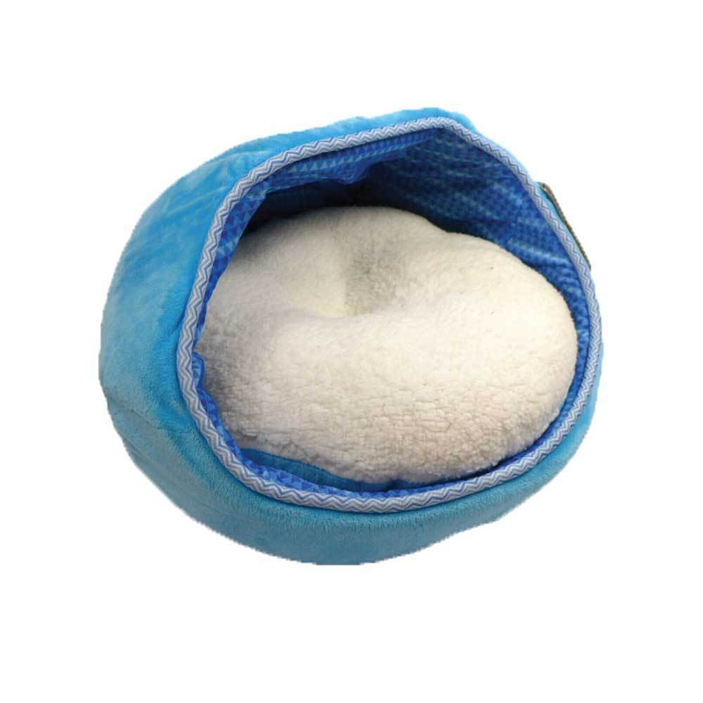 Cat Bed - Fleece Blue Monaco Lounge Couch Cave Plush Cushion Pet All For Paws-1