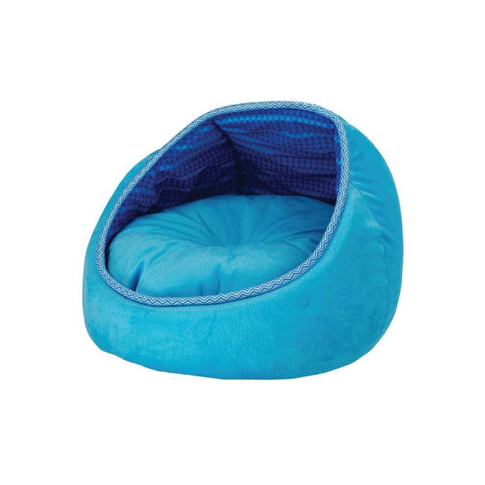 Cat Bed - Fleece Blue Monaco Lounge Couch Cave Plush Cushion Pet All For Paws-0