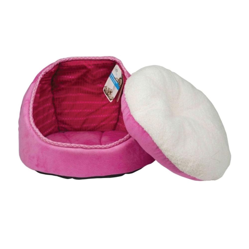 Cat Bed - Monaco Lounge Blue or Pink Fleece Couch Cave Plush Cushion-4