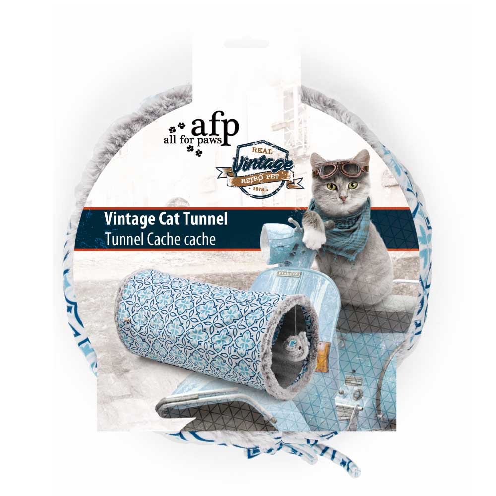 Cat Tunnel Crinkle Toys - Grey Hide + Play Teaser For Indoor + Outdoor Vintage-0