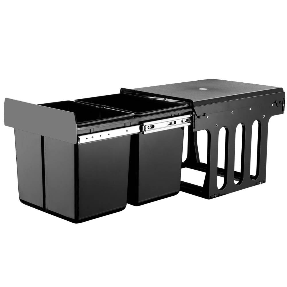 Cefito 2x15L Pull Out Bin - Black-0