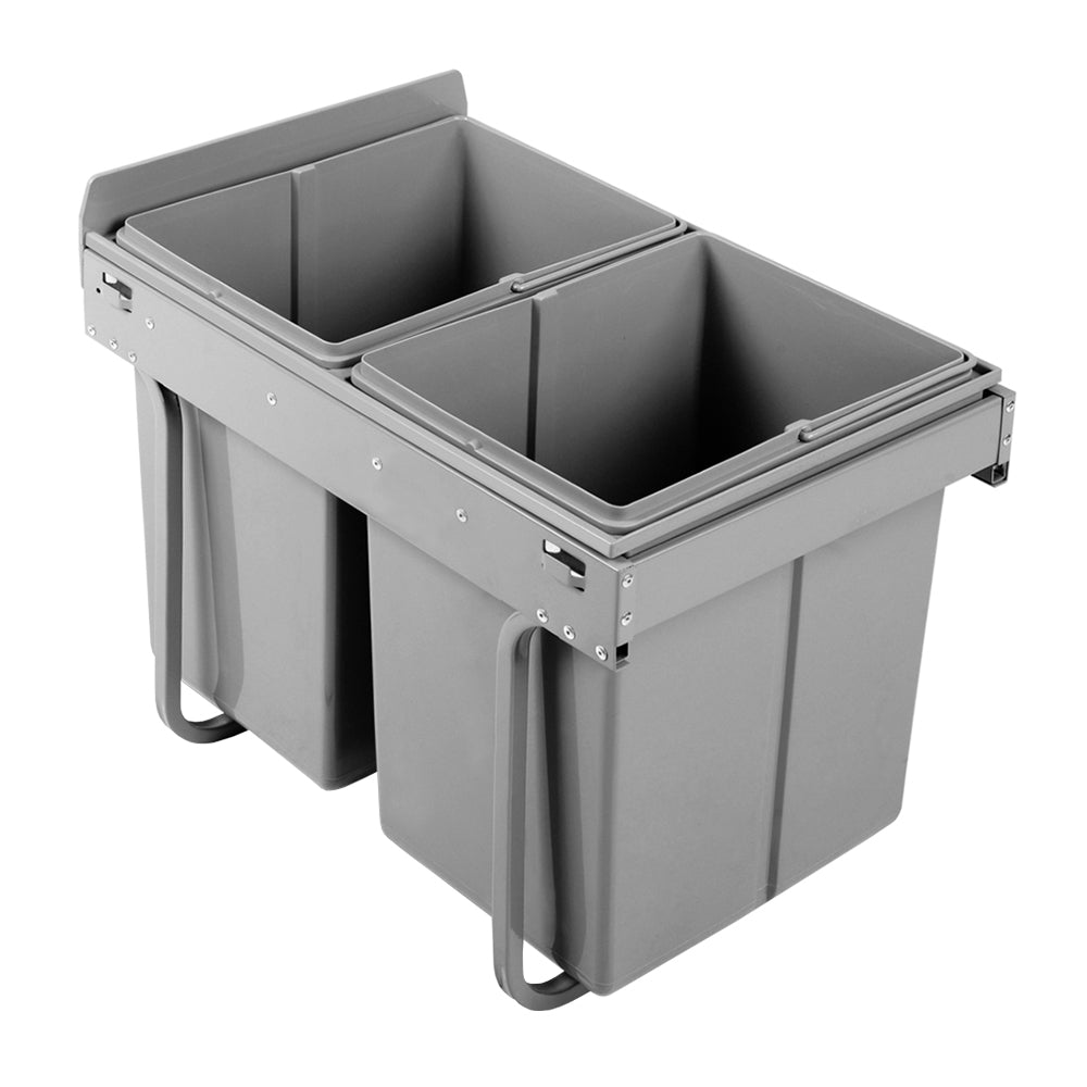 Cefito 2x20L Pull Out Bin - Grey-3