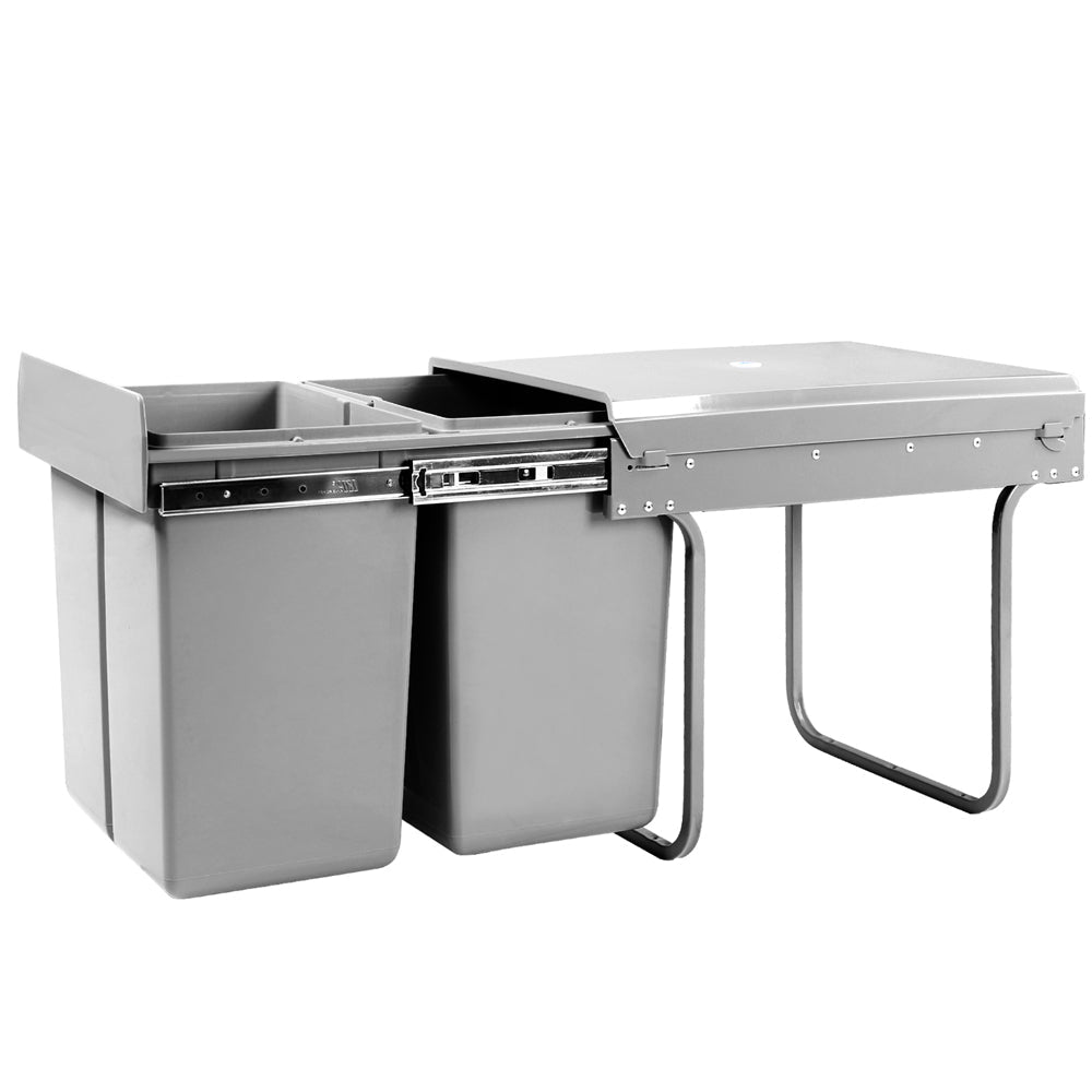 Cefito 2x20L Pull Out Bin - Grey-0