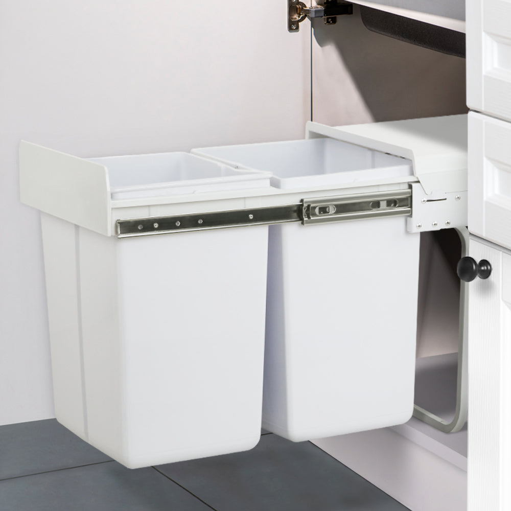 Cefito 2x20L Pull Out Bin - White-7