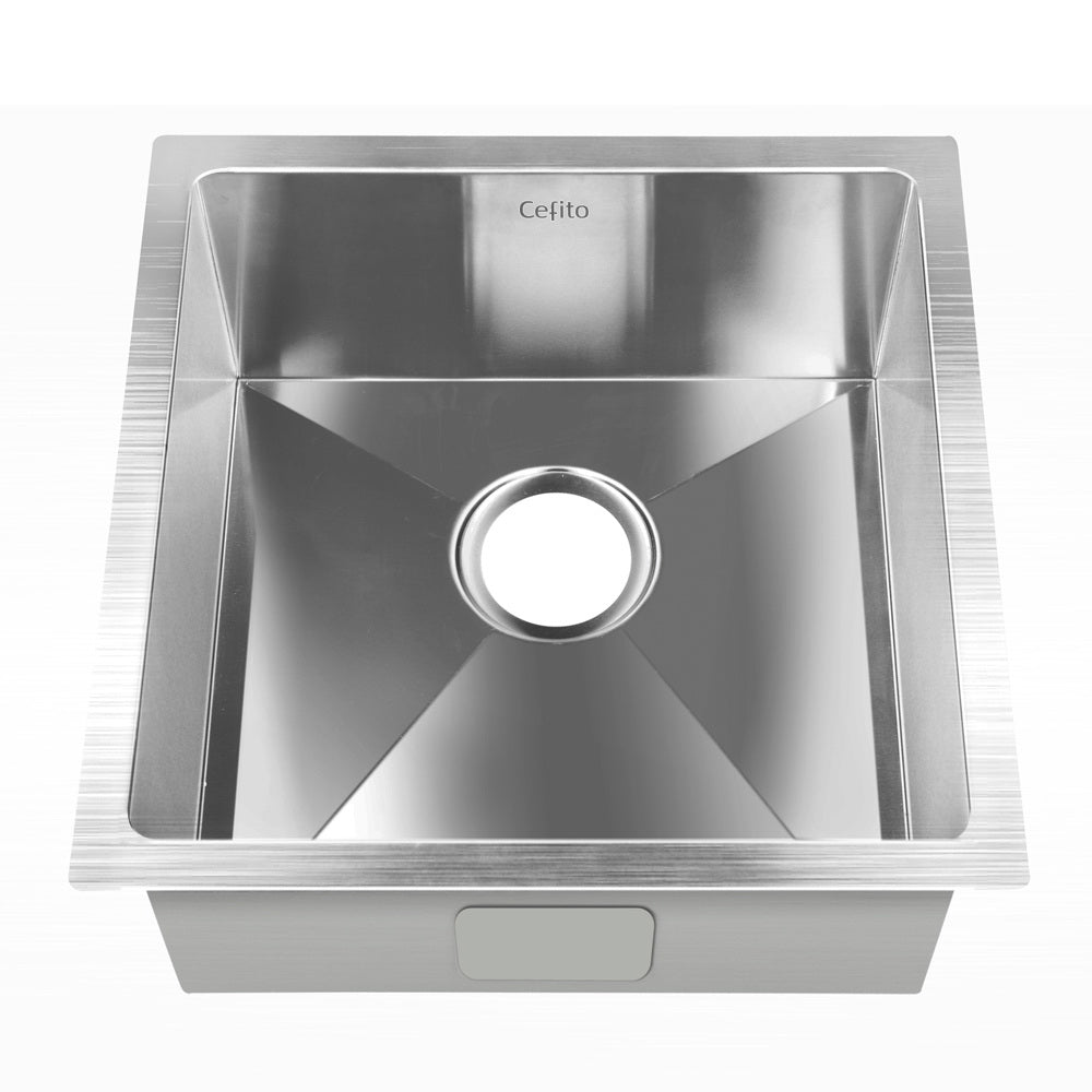 Cefito 44cm x 44cm Stainless Steel Kitchen Sink Under/Top/Flush Mount Silver-2