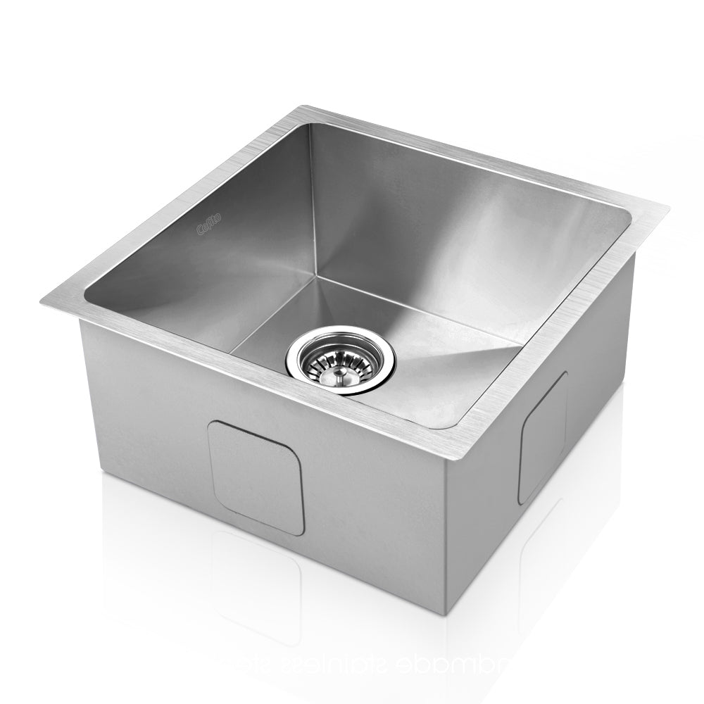 Cefito 44cm x 44cm Stainless Steel Kitchen Sink Under/Top/Flush Mount Silver-0