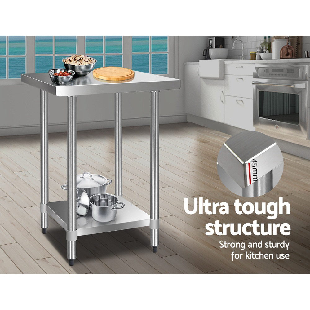 Cefito 610 x 610m Commercial Stainless Steel Kitchen Bench-3