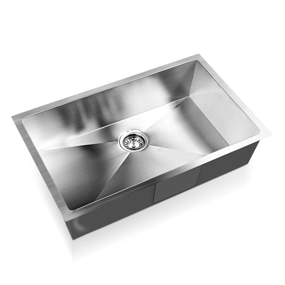 Cefito 70cm x 45cm Stainless Steel Kitchen Sink Under/Top/Flush Mount Silver-0