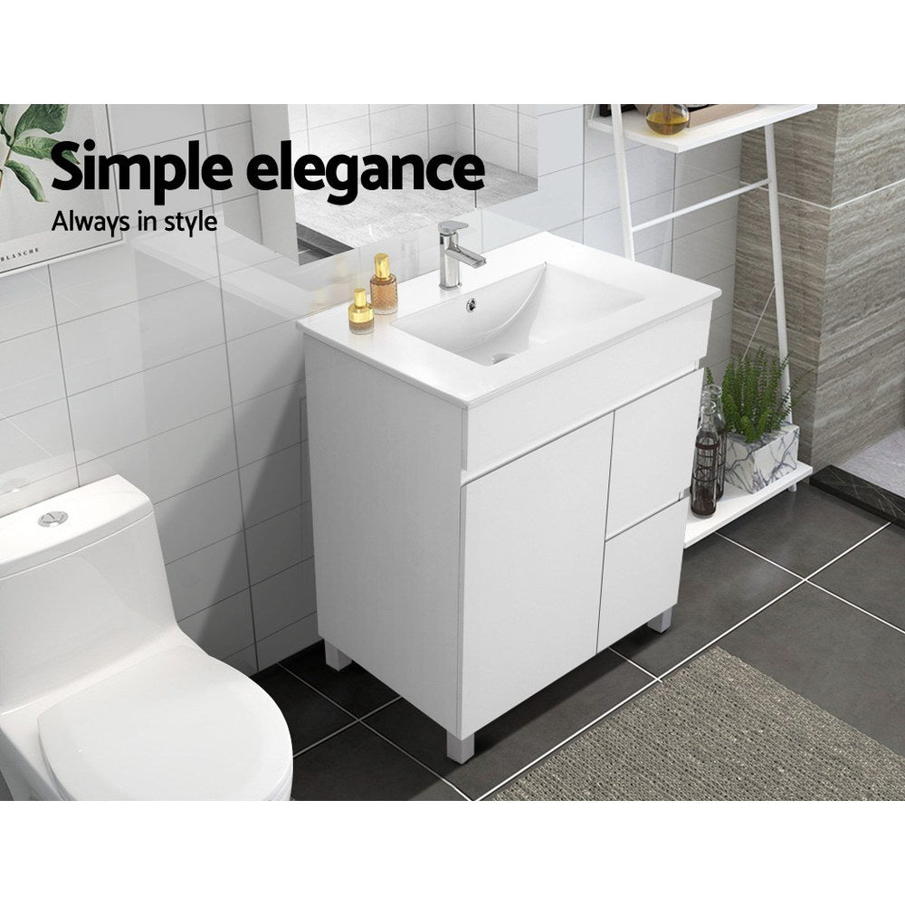 Cefito 750mm Bathroom Vanity Cabinet Unit Wash Basin Sink Storage Freestanding White-5