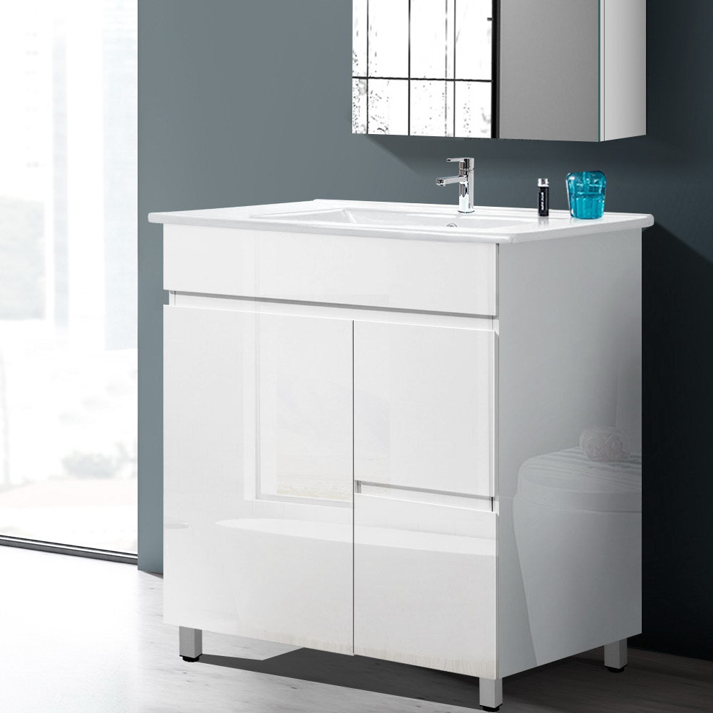 Cefito 750mm Bathroom Vanity Cabinet Unit Wash Basin Sink Storage Freestanding White-7