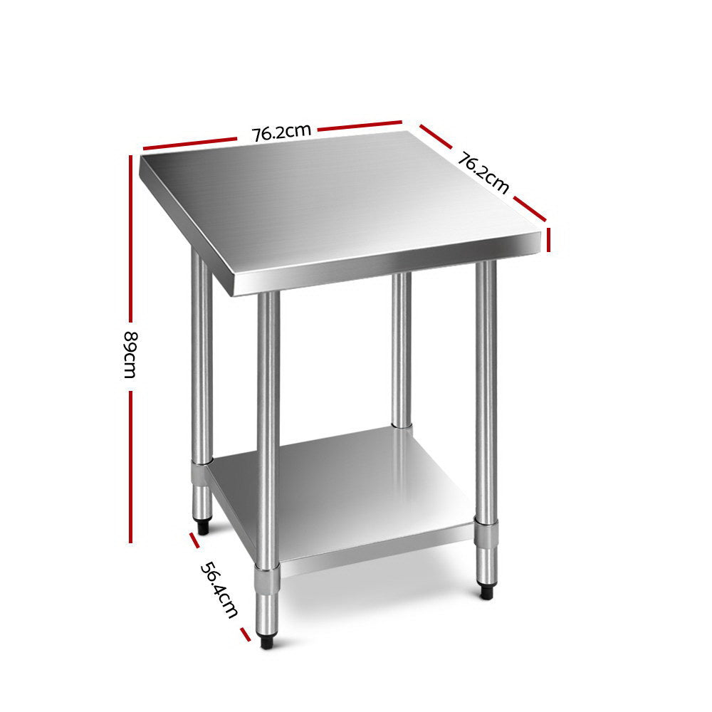 Cefito 762 x 762mm Commercial Stainless Steel Kitchen Bench-1