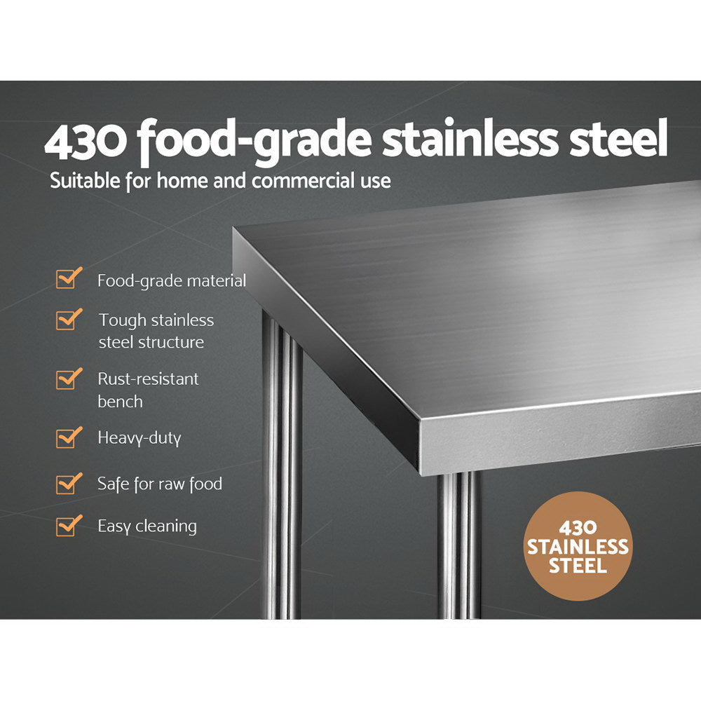 Cefito 762 x 762mm Commercial Stainless Steel Kitchen Bench-2