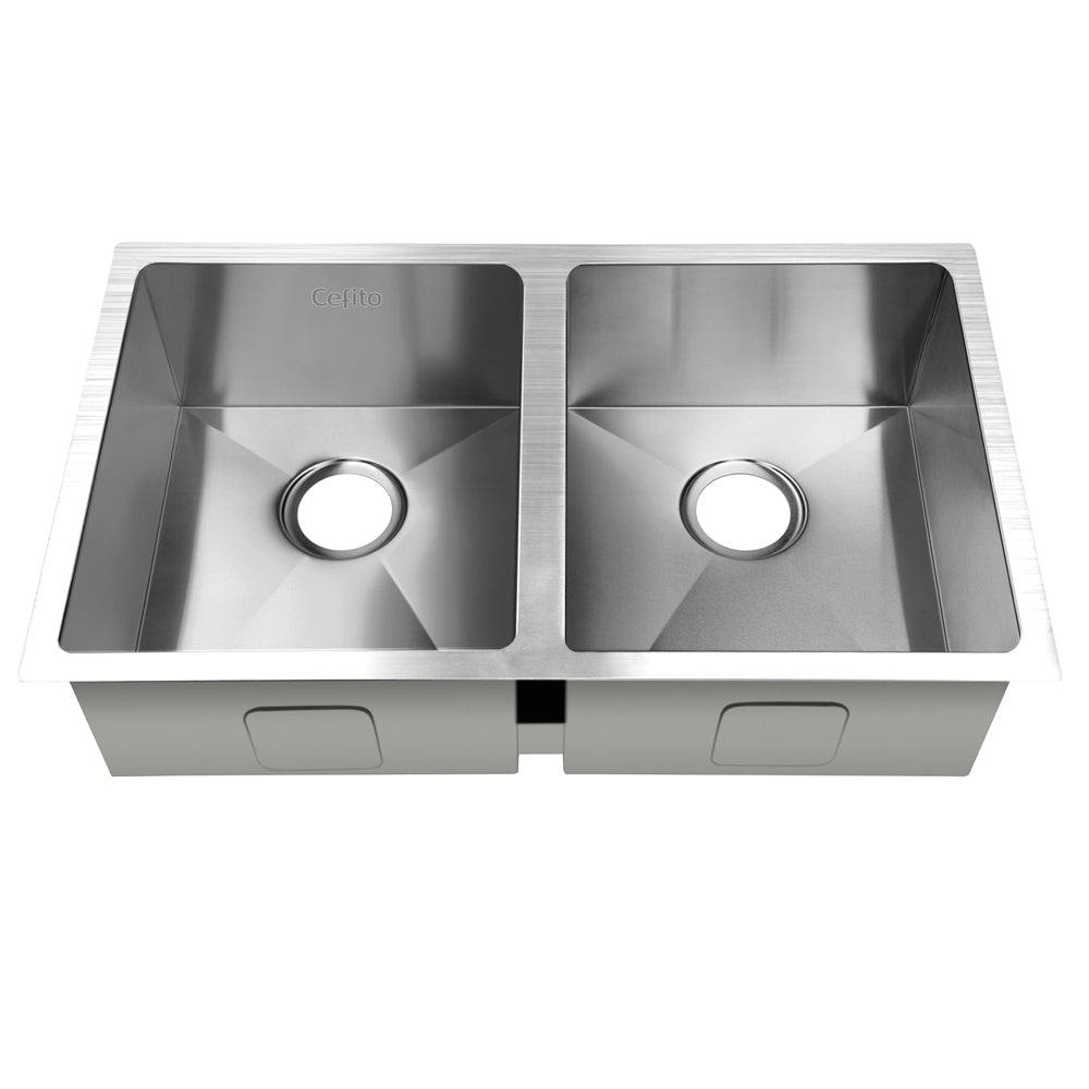 Cefito 77cm x 45cm Stainless Steel Kitchen Sink Under/Top/Flush Mount Silver-2