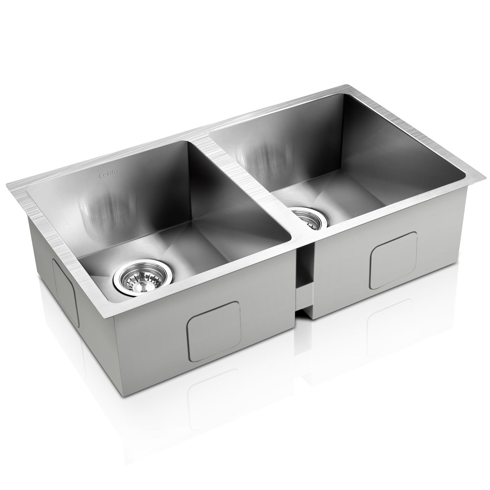 Cefito 77cm x 45cm Stainless Steel Kitchen Sink Under/Top/Flush Mount Silver-0