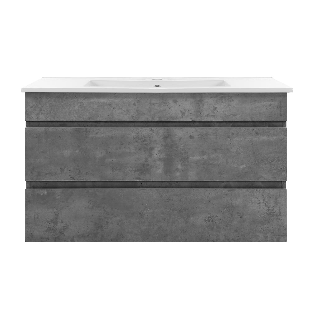 Cefito 900mm Bathroom Vanity Cabinet Basin Unit Sink Storage Wall Mounted Cement-2