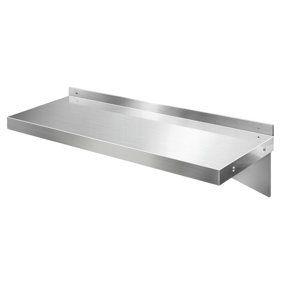 Cefito 900mm Stainless Steel Wall Shelf Kitchen Shelves Rack Mounted Display Shelving-0