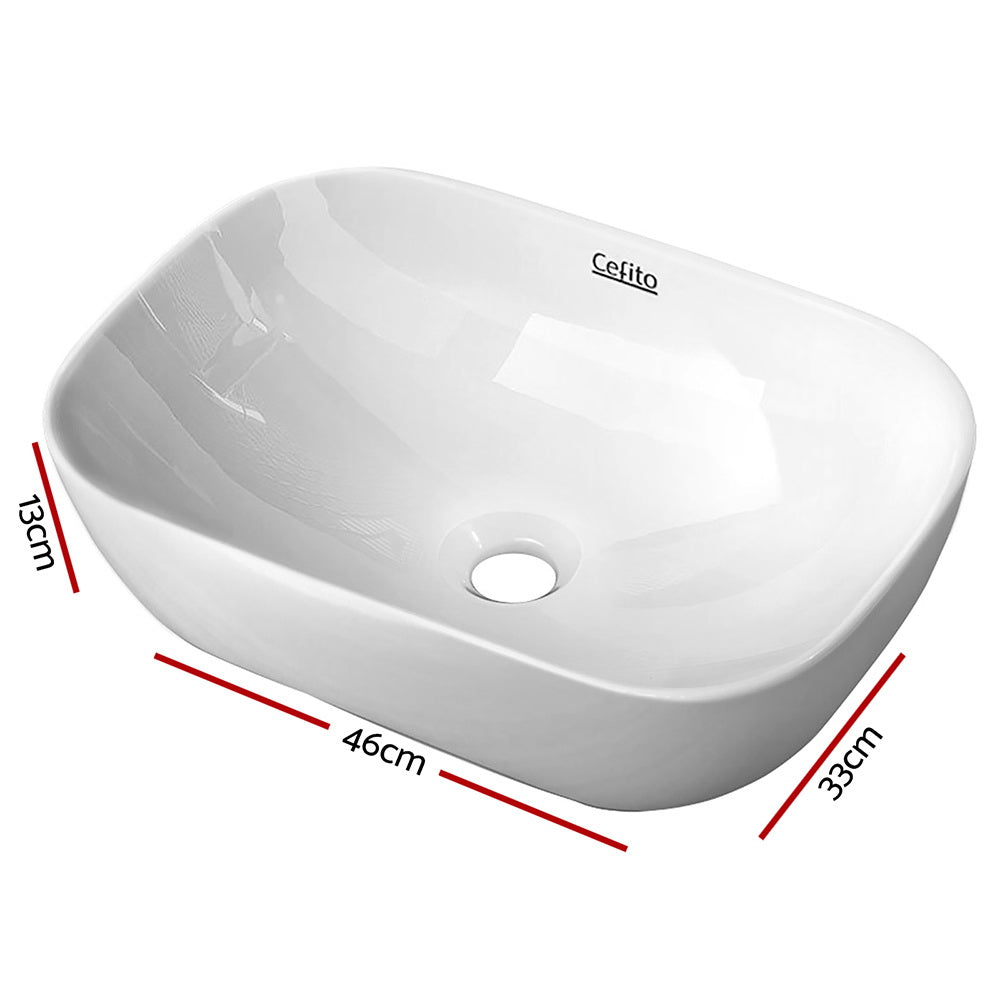Cefito Ceramic Bathroom Basin Sink Vanity Above Counter Basins White Hand Wash-1