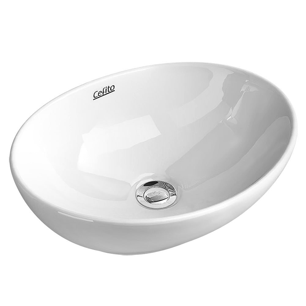 Cefito Ceramic Oval Sink Bowl - White-0