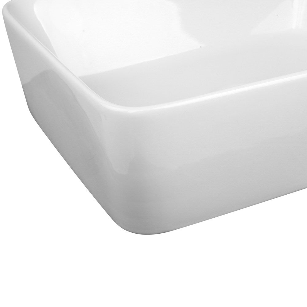 Cefito Ceramic Rectangle Sink Bowl - White-2