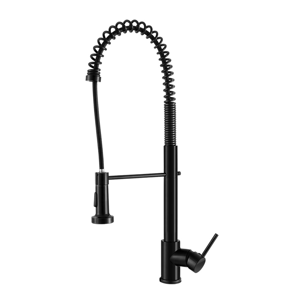 Cefito Pull Out Kitchen Tap Mixer Basin Taps Faucet Vanity Sink Swivel Brass WEL In Black-0