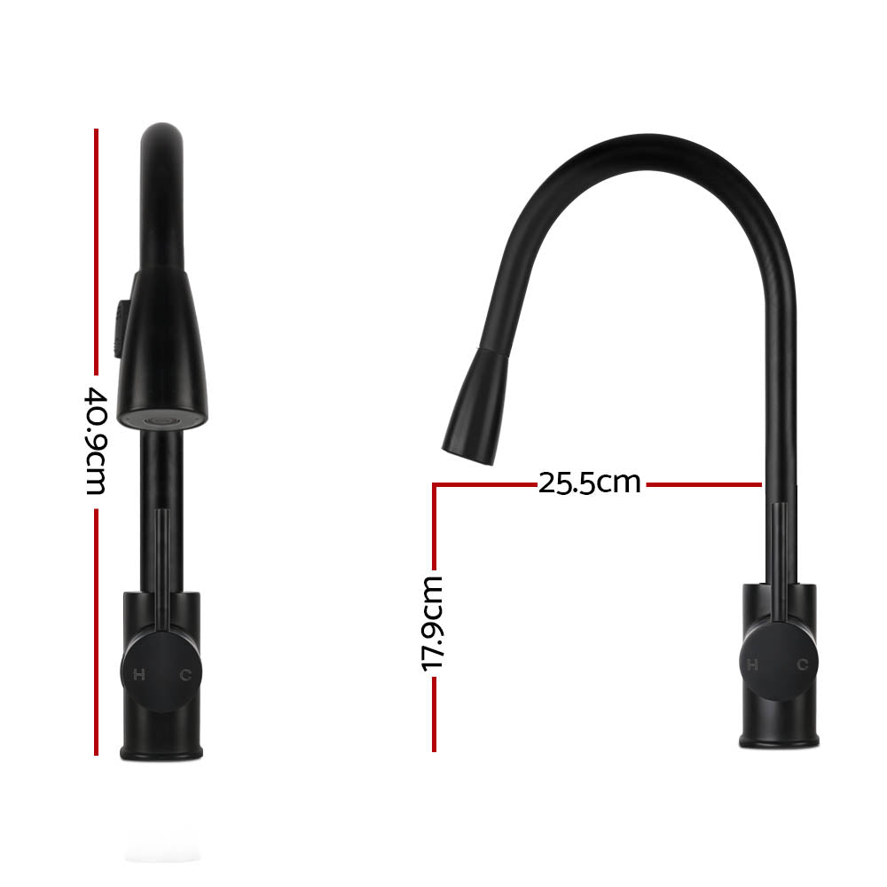 Cefito Pull-out Mixer Faucet Tap - Black-1