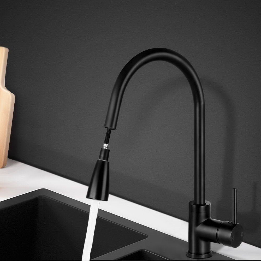 Cefito Pull-out Mixer Faucet Tap - Black-7